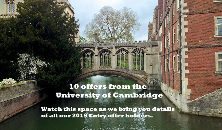 The English School 10 offers from the University of Cambridge